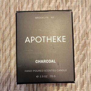 New in Box Apotheke hand poured Charcoal scent 2.5 oz candle